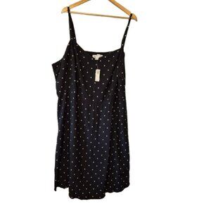 NWT Old Navy Black and White Polka Dot Cami Slip Dress Plus Size 4X